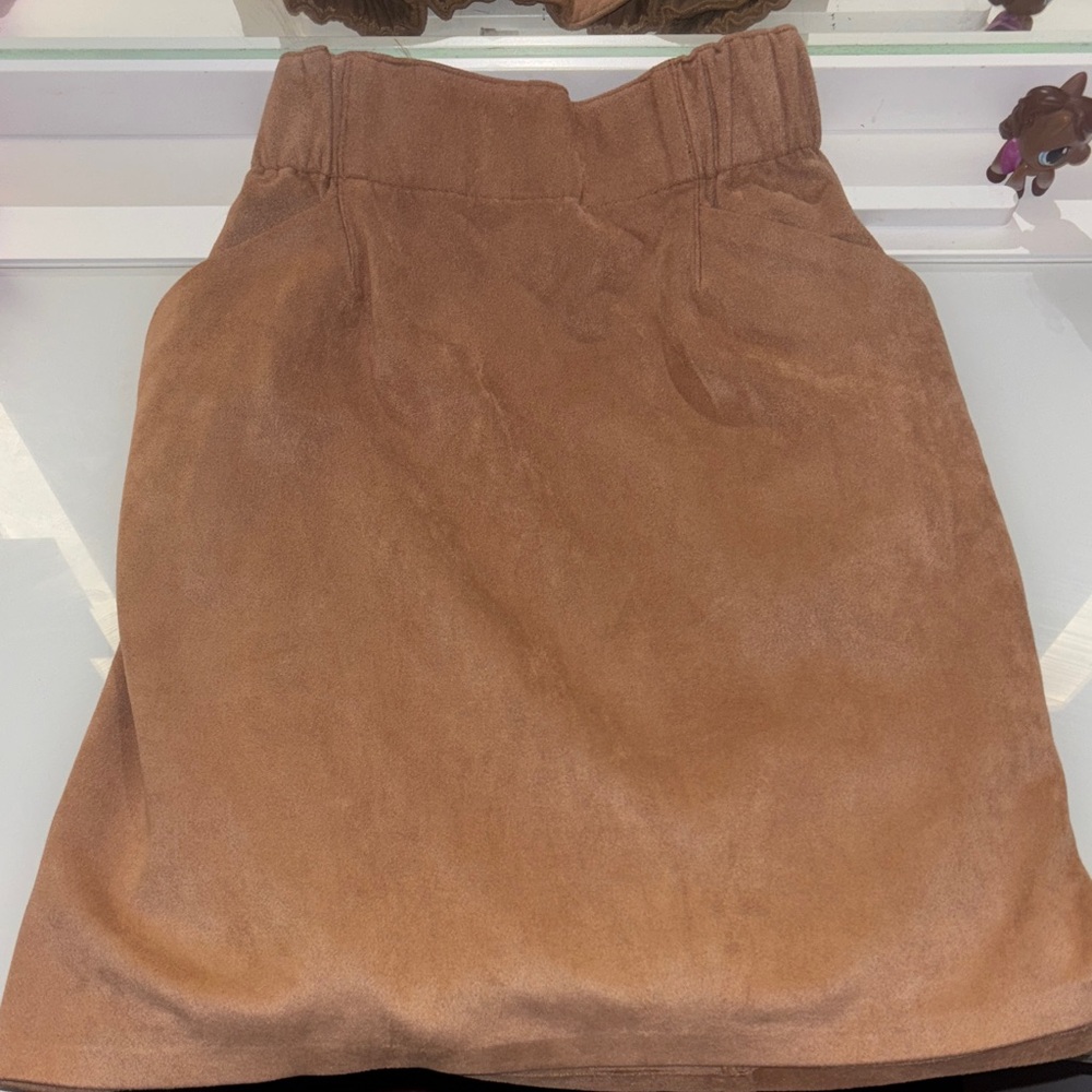 Windsor Tan A-Line Suede Skirt